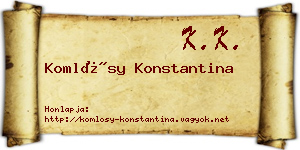 Komlósy Konstantina névjegykártya
